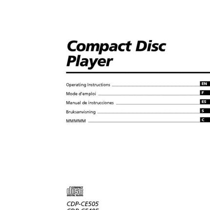 Sony CDP-CE405 CD Player Owners Manual