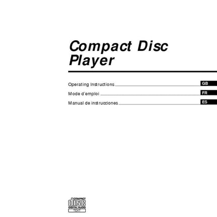 Sony CDP-CE545 CD Player Owners Manual