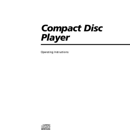 Sony CDP-CX225 CD Player Owners Manual