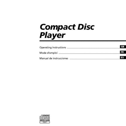 Sony CDP-CX230 CD Player Owners Manual