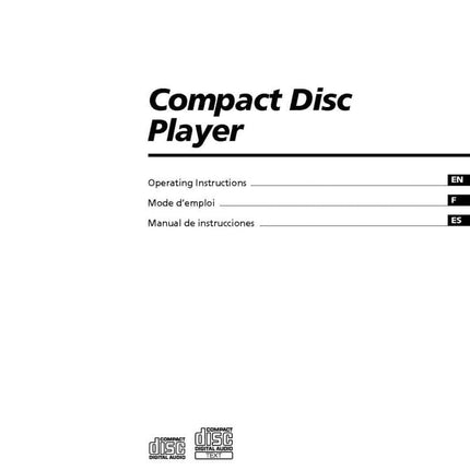 Sony CDP-CX260 CD Player Owners Manual