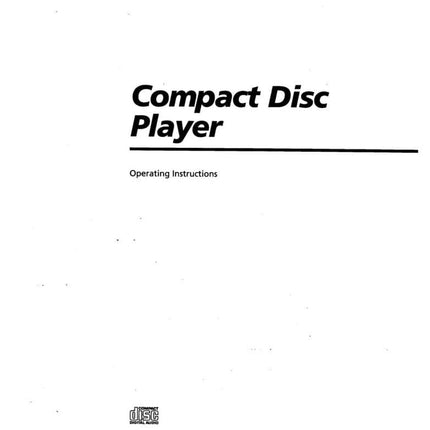 Sony CDP-CX55 CD Player Owners Manual
