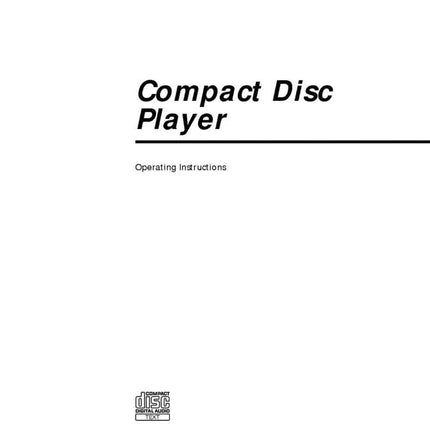 Sony CDP-M333ES CD Player Owners Manual