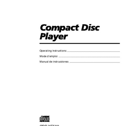 Sony CDP-XE200 CD Player Owners Manual
