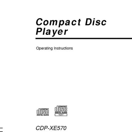 Sony CDP-XE270 CD Player Owners Manual