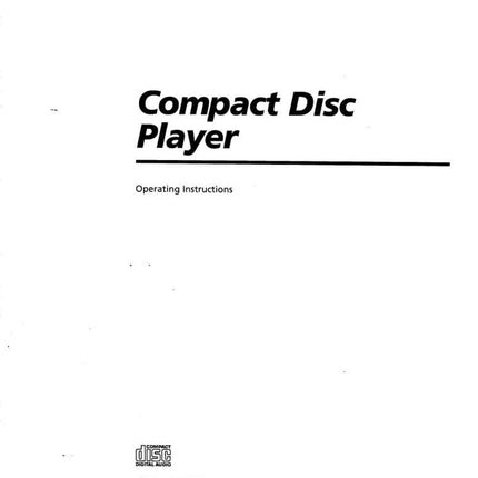 Sony CDP-XE400 CD Player Owners Manual
