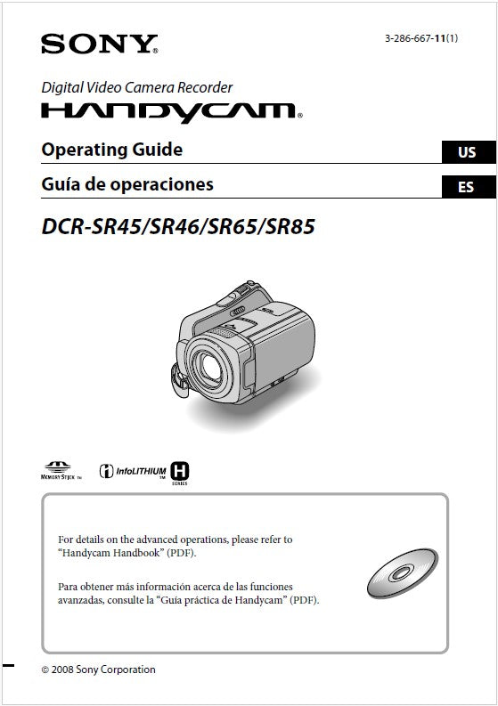 Sony DCR-SR85 Camcorder Owners Manual