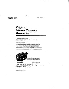 Sony DCR TRV203 Camcorder Owners Manual