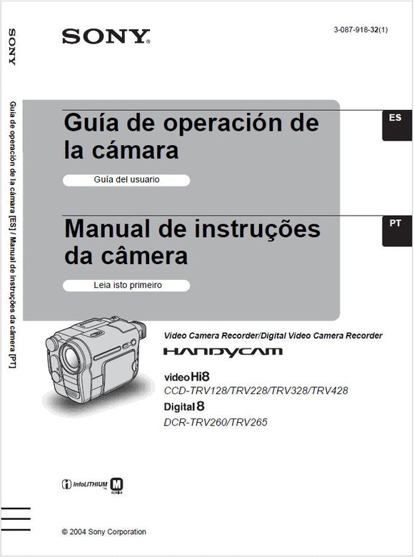 Sony DCR-TRV260 Camcorder Owners Manual