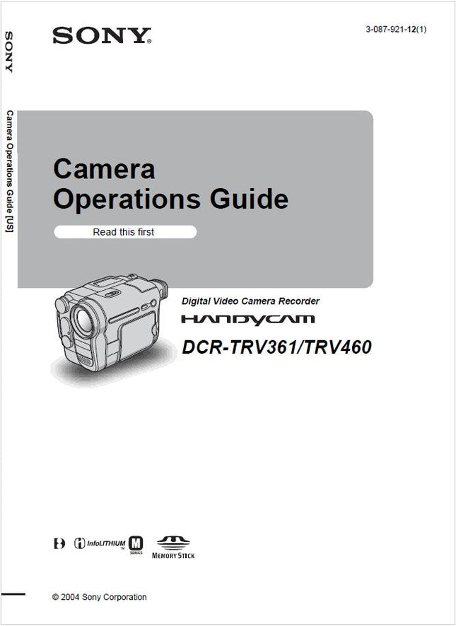 Sony DCR-TRV460 Camcorder Owners Manual