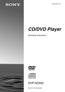 Sony DVP-NC600 DVD Player Owners Manual