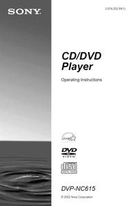 Sony DVP-NC615 DVD Player Owners Manual