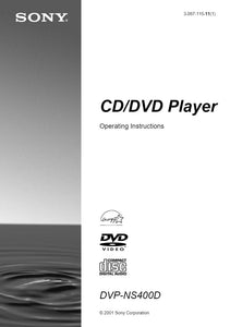 Sony DVP-NS400D DVD Player Owners Manual