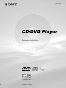 Sony DVP-S363 DVD Player Owners Manual