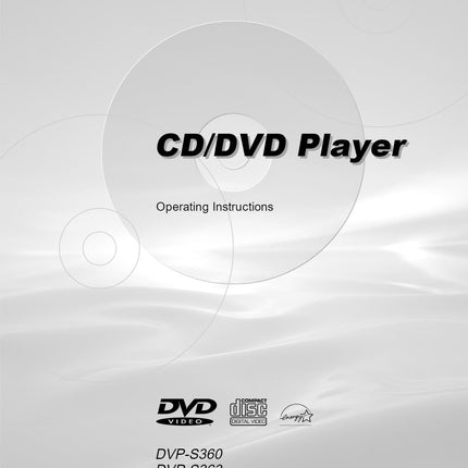 Sony DVP-S365 DVD Player Owners Manual