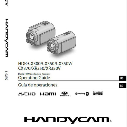 Sony HDR-XR350V Camcorder Owners Manual