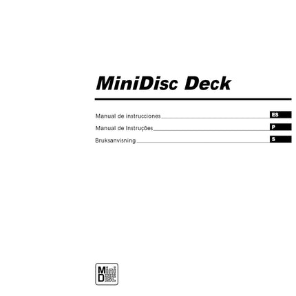 Sony MDS-JE320 Minidisc Owners Manual