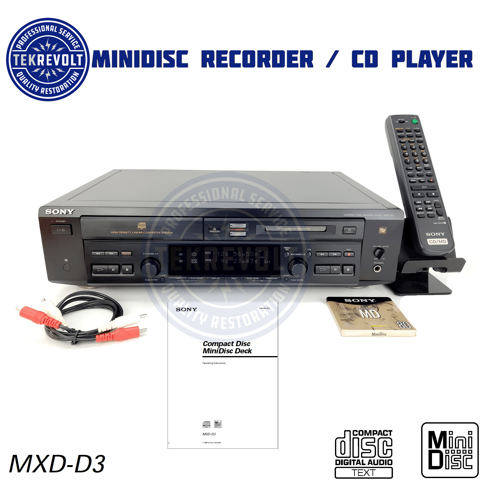 Sony MXD-D3 CD to MiniDisc MD Recorder Player Deck – TekRevolt