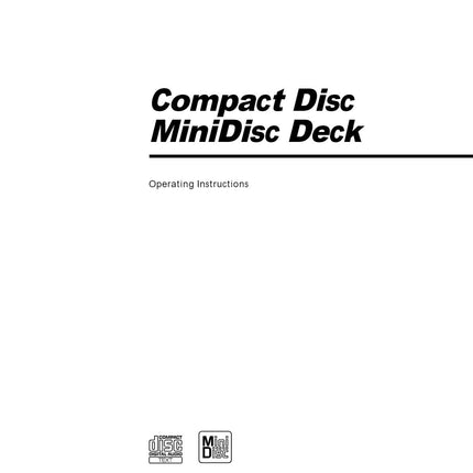 Sony MXD-D3 Minidisc Owners Manual