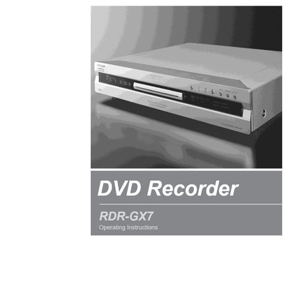sony RDR-GX7 DVD Recorder owners manual