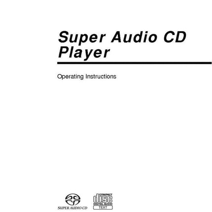 Sony SCD-CE595 Super Audio CD Player Owners Manual
