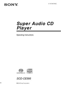 Sony SCD-CE595 Super Audio CD Player Owners Manual