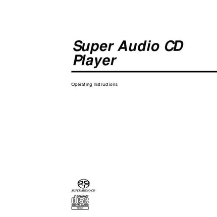 Sony SCD-CE775 Super Audio CD Player Owners Manual