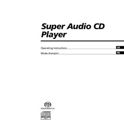 Sony SCD-XA777ES Super Audio CD Player Owners Manual