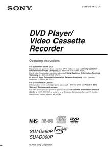 Sony SLV-D360P VCR DVD Owners Manual