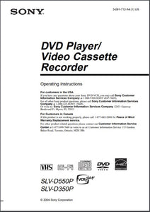 Sony SLV-D550P Paper Manual