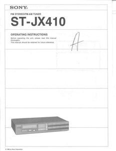 Sony ST-JX410 AV Receiver Owners Manual