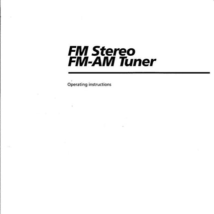 Sony ST-SA50ES AV Receiver Owners Manual