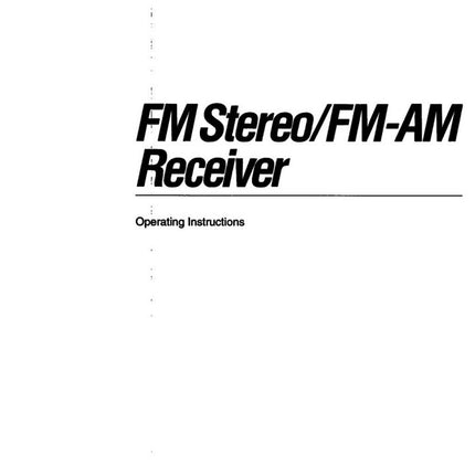 Sony STR-D1090 STR-D2090 Receiver Owners Manual