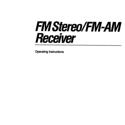 Sony STR-D2070 STR-D3070X Receiver Owners Manual