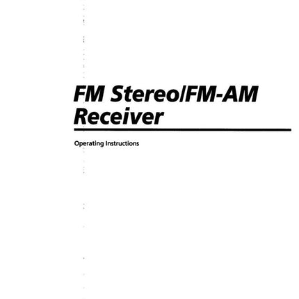 Sony STR-D315 AV Receiver Owners Manual