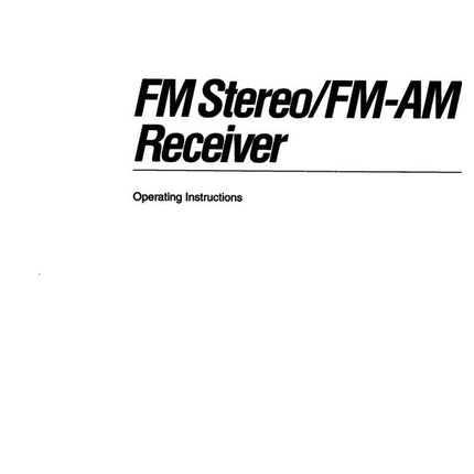 Sony STR-D511 STR-D611 AV Receiver Owners Manual