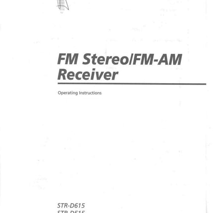 Sony STR-D515 Amplifier Receiver Owners Instruction Manual