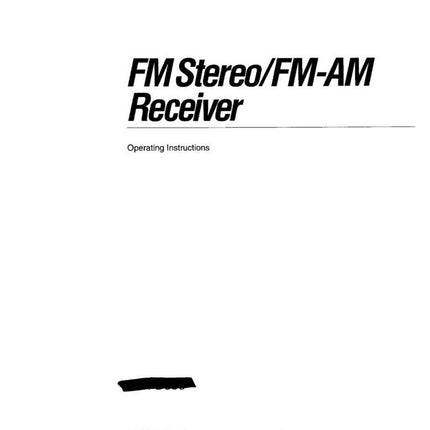 Sony STR-D590 AV Receiver Owners Manual