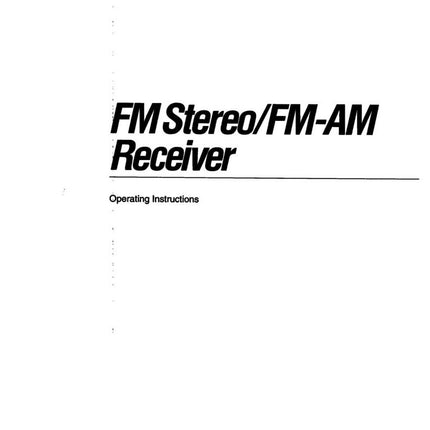 Sony STR-D711 STR-D911 Receiver Owners Manual