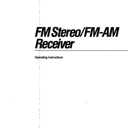 Sony STR-D790 STR-D990 Receiver Owners Manual
