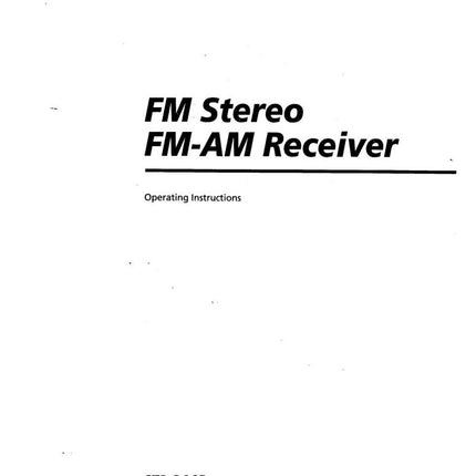 Sony STR-D965 STR-D865 AV Receiver Owners Manual