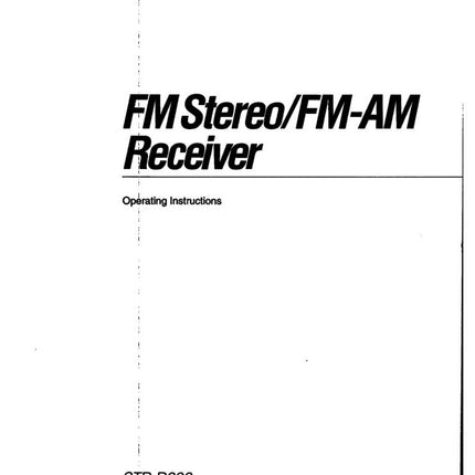Sony STR-D990 STR-D790 AV Receiver Owners Manual