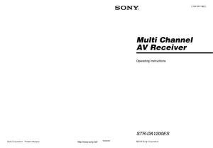 Sony STR-DA1200ES AV Receiver Owners Manual