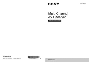 Sony STR-DA3700ES Receiver Owners Manual