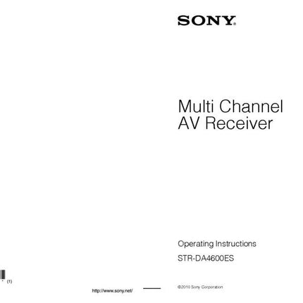 Sony STR-DA4600ES AV Receiver Owners Manual