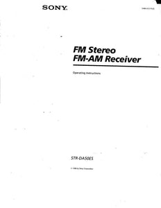 Sony STR-DA50ES AV Receiver Owners Manual