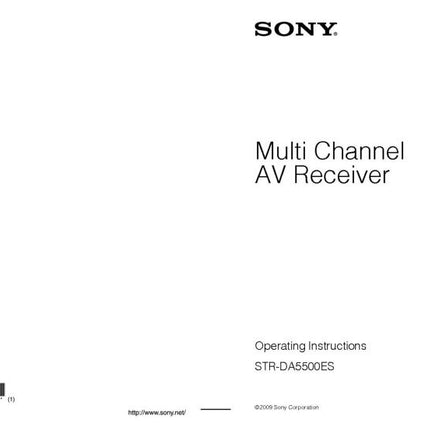 Sony STR-DA5500ES Receiver Owners Manual
