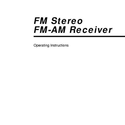 Sony STR-DB780 Amplifier Receiver Owners Instruction Manual