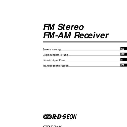 Sony STR-DB840 Amplifier Receiver Owners Instruction Manual