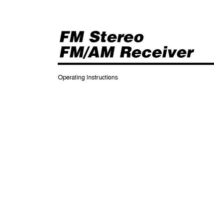 Sony STR-DB900 AV Receiver Owners Manual